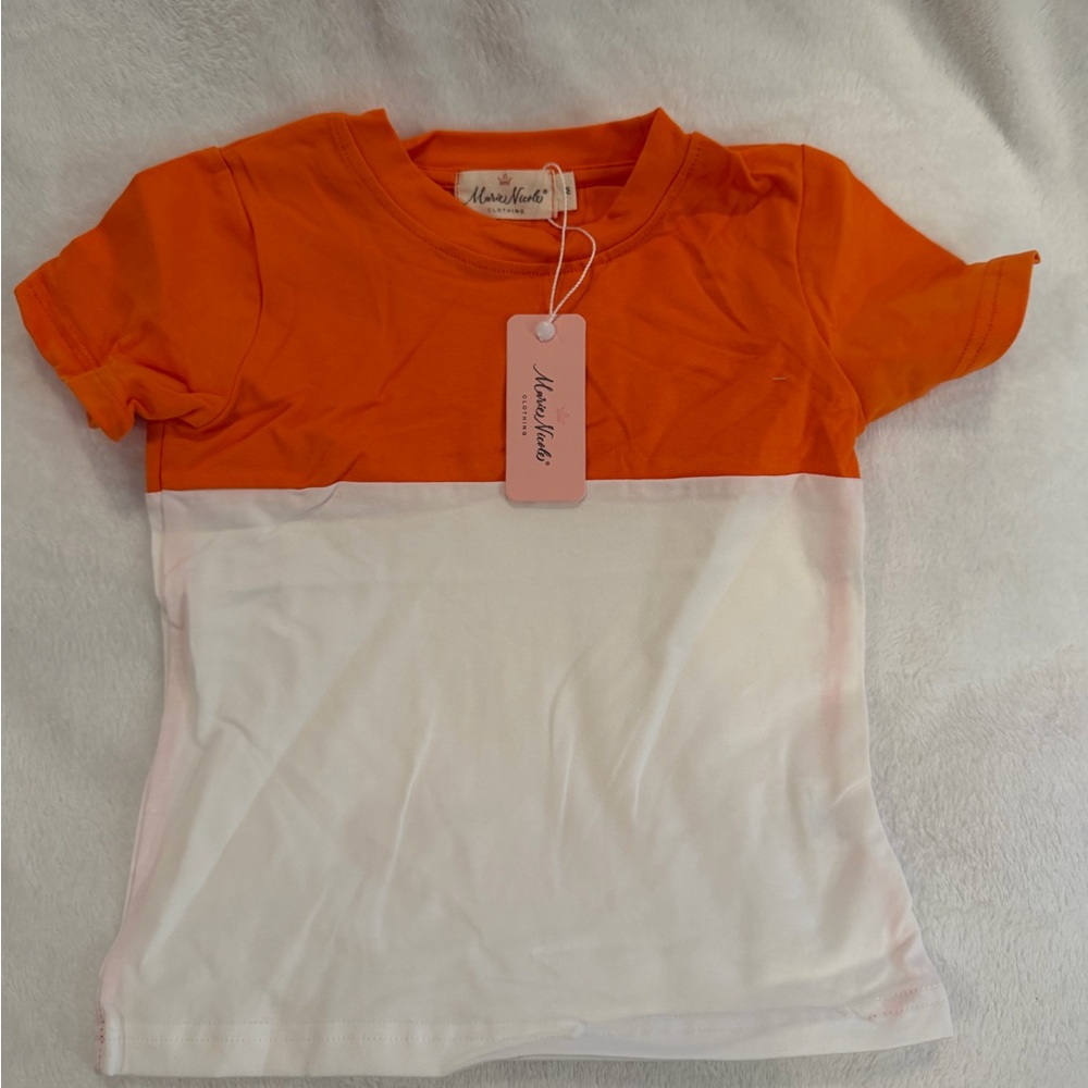 Orange and White Kids Shirt